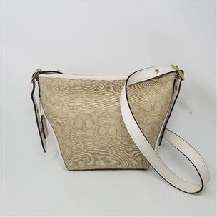 COACH 25697 offers LIGHT KHAKI CHALK SIGNATURE LOGO DUFFLETTE CROSSBODY - NO OFFERS